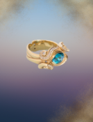 Blue Zircon Clematis Ring Main View