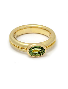 Green Sapphire Trocadero Ring