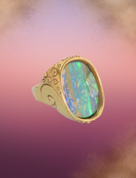 The Last Wave Boulder Opal Ring