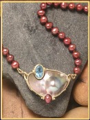 Cranberry Pearl Necklace