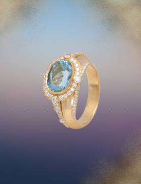 Aquamarine Elizabeth Ring