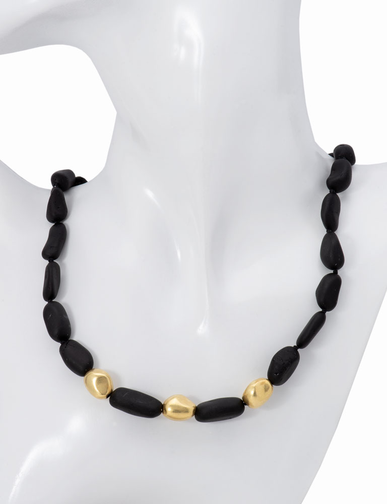 Black Tourmaline Pebble Necklace Black Tourmaline Pebble Necklace