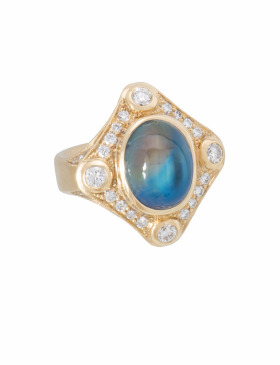Blue Moonstone Monarch Ring