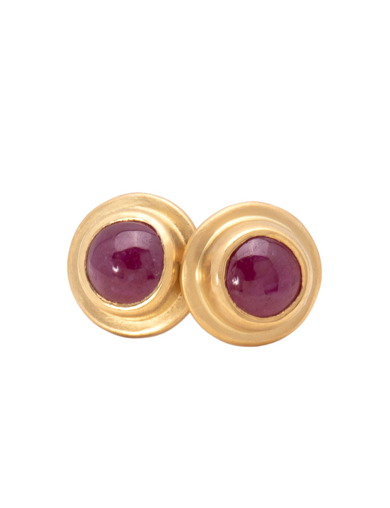 Ruby Cabochon Studs