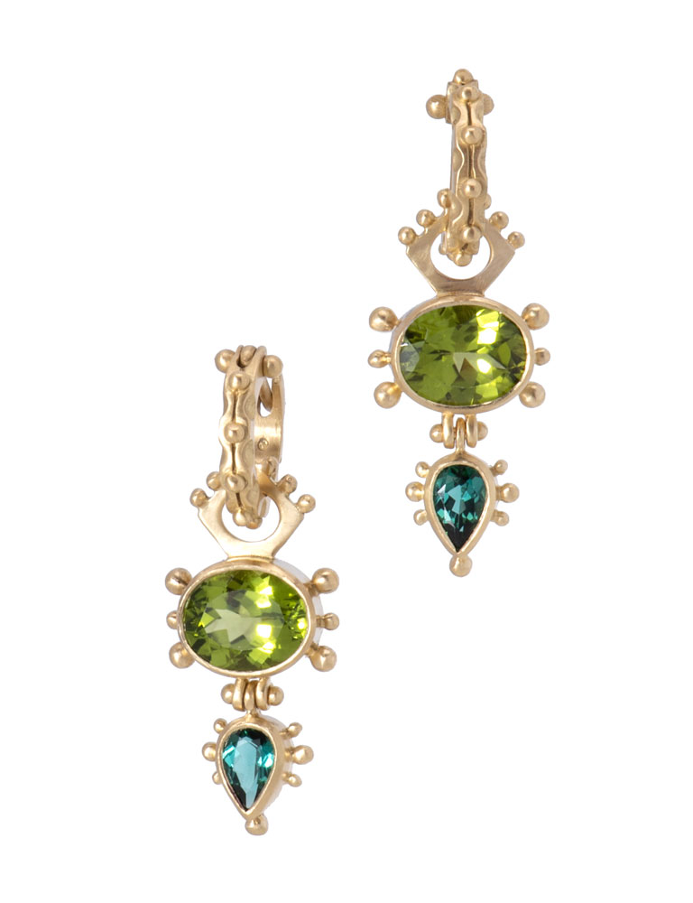 Peridot and Tourmaline Geneva Drops