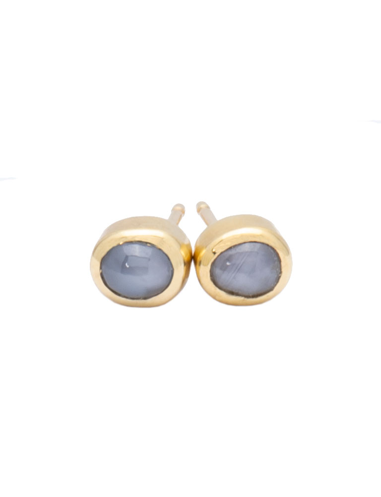 Pearl Grey Star Sapphire Mini Studs