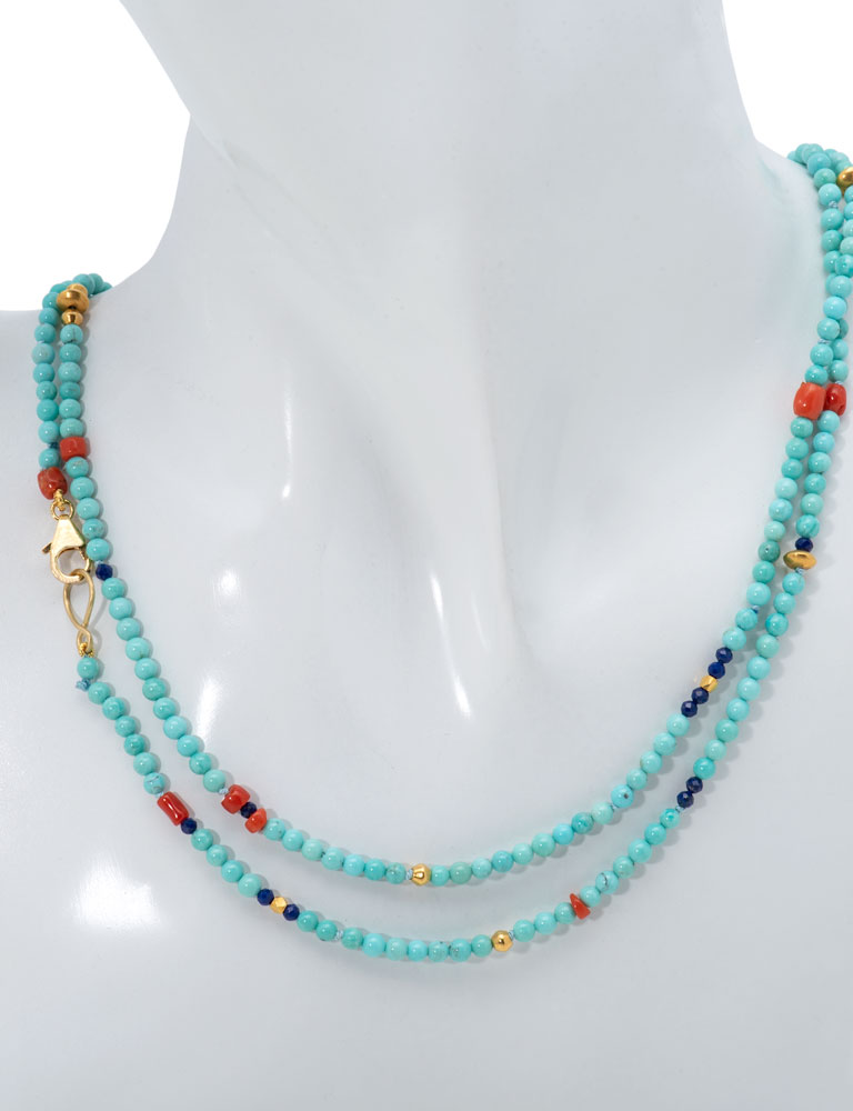 The Golden Eye: Turquoise Multi-bead Necklace