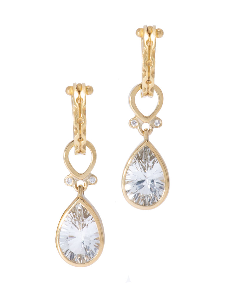 White Topaz Teardrops