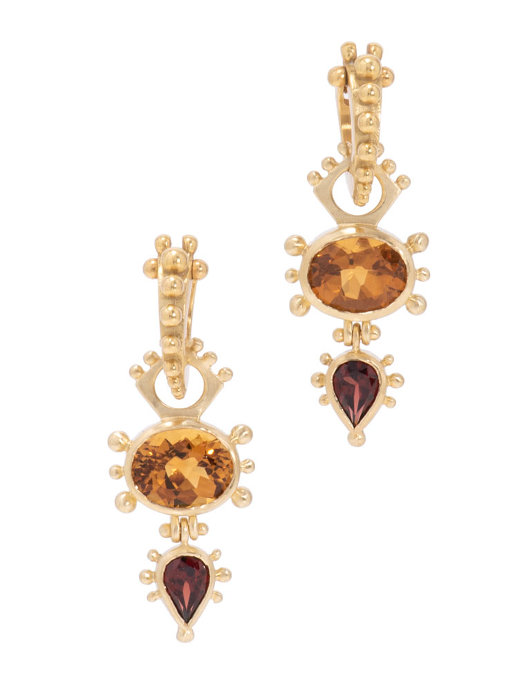 Madeira Citrine and Garnet Geneva Drops