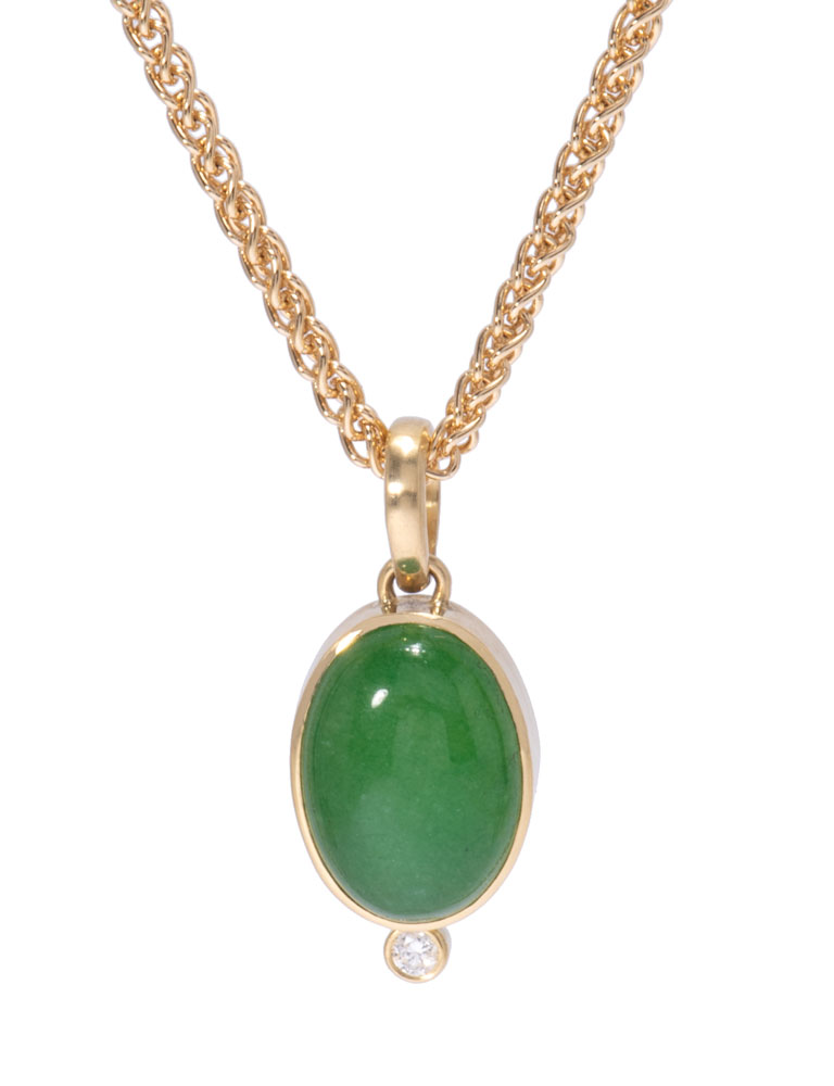 Chrysoprase Oval Pendant