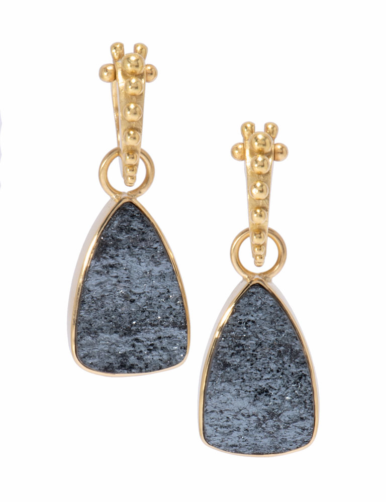 Natural Surface Hematite Bell Drops