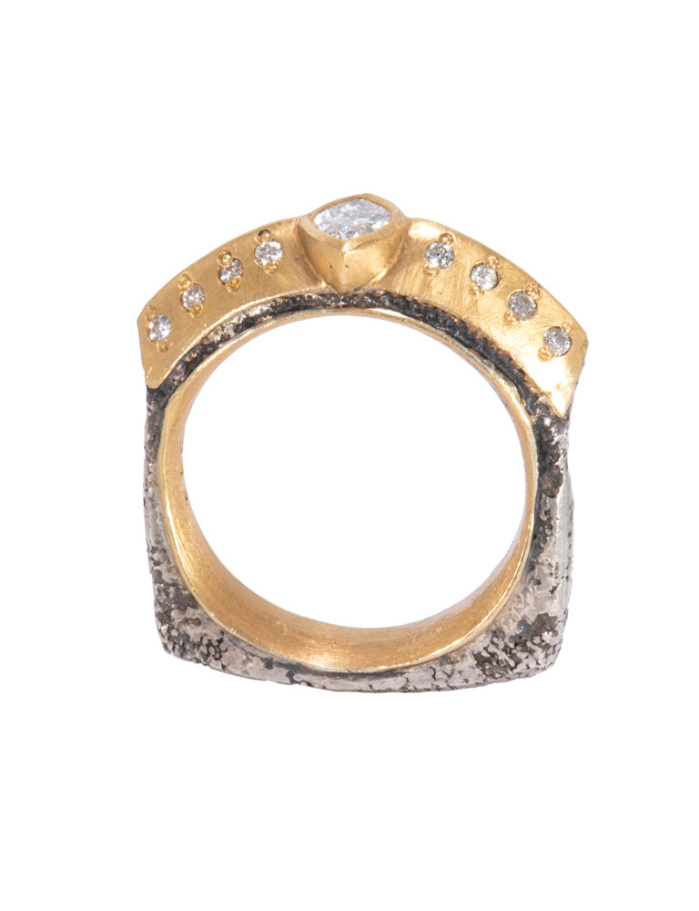Marquise Diamond Ridge Ring