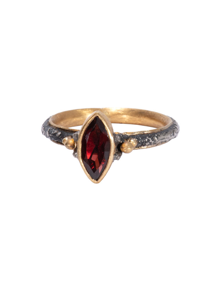 Garnet Marquise Stack Ring