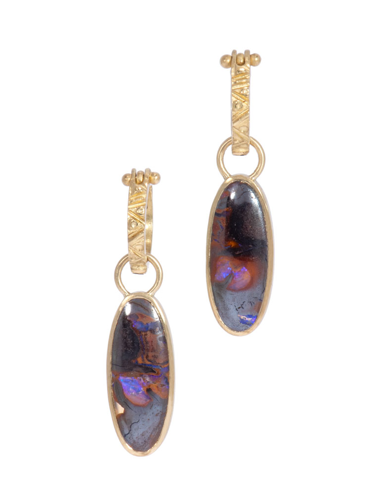 Purple Ironstone Opal Drops