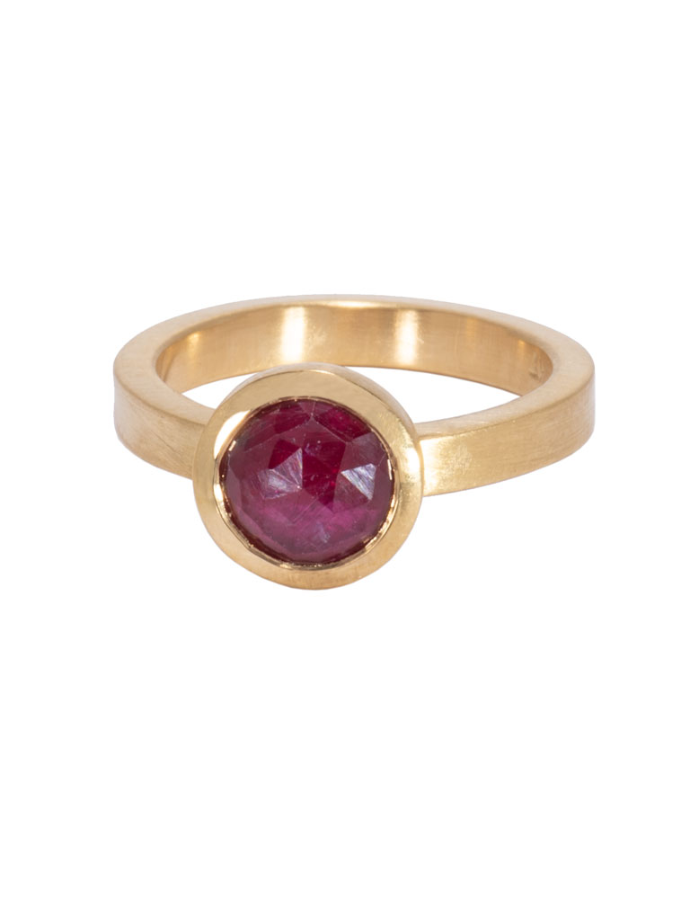 Rose Cut Ruby Be Mine Ring