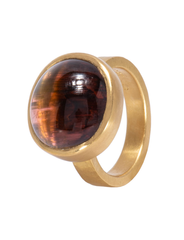 Cat's Eye Tourmaline Dome Ring