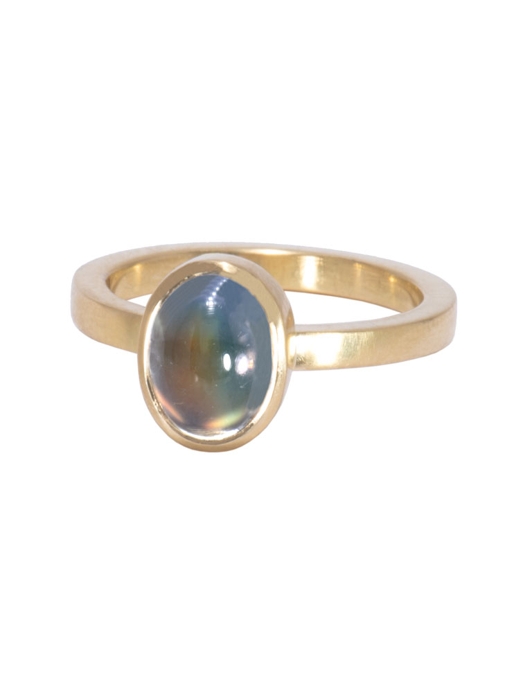 Oval Rainbow Moonstone Be Mine Ring