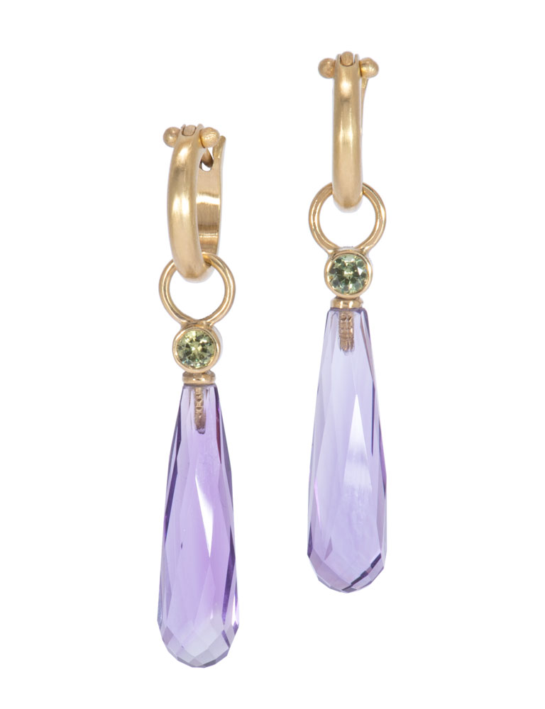 Faceted Amethyst Pillar Drops