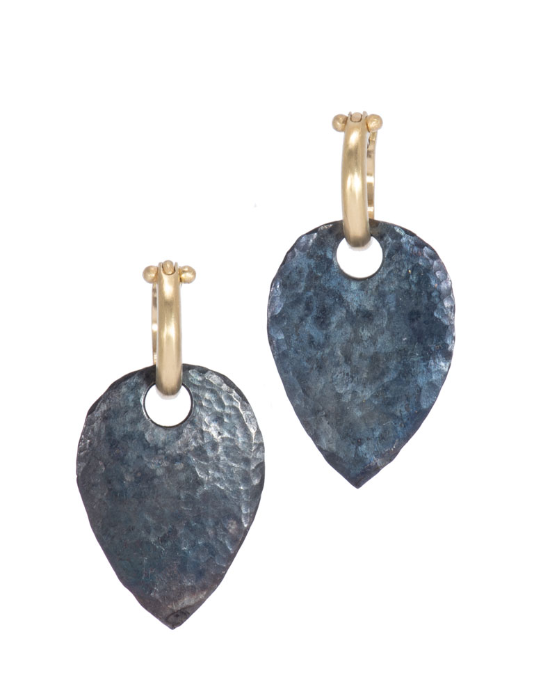 Large Blackened Steel Pear Drops