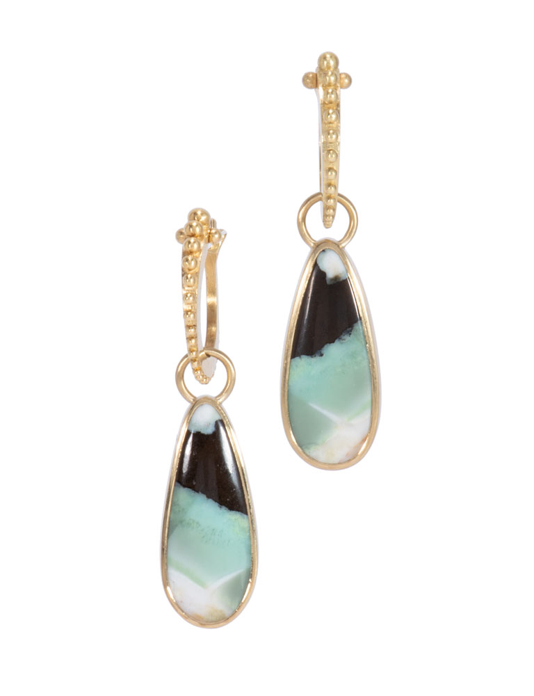 Indonesian Wood Opal Teardrops