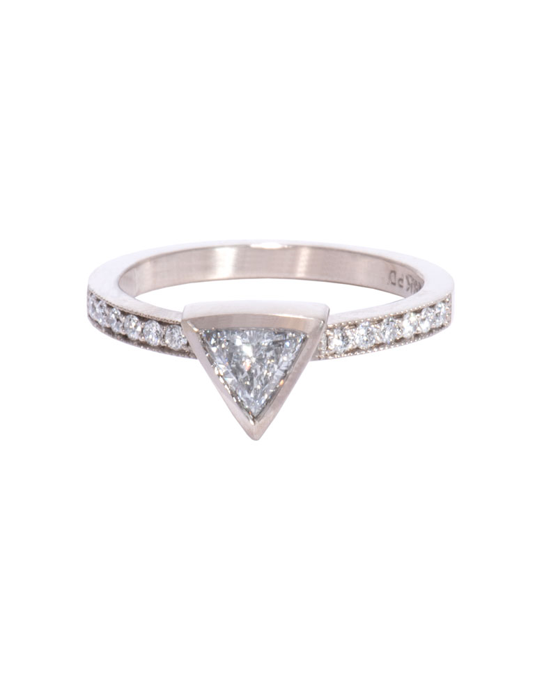 Trillion Paladium Diamond Ring