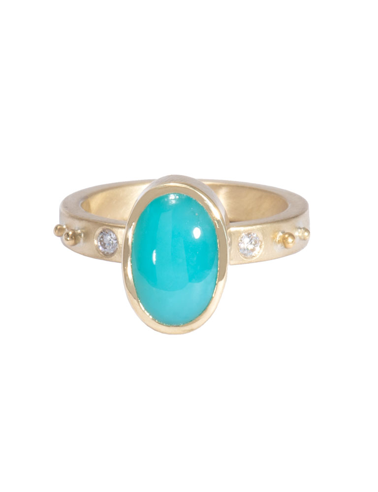 Beaded Gem Silica Ring