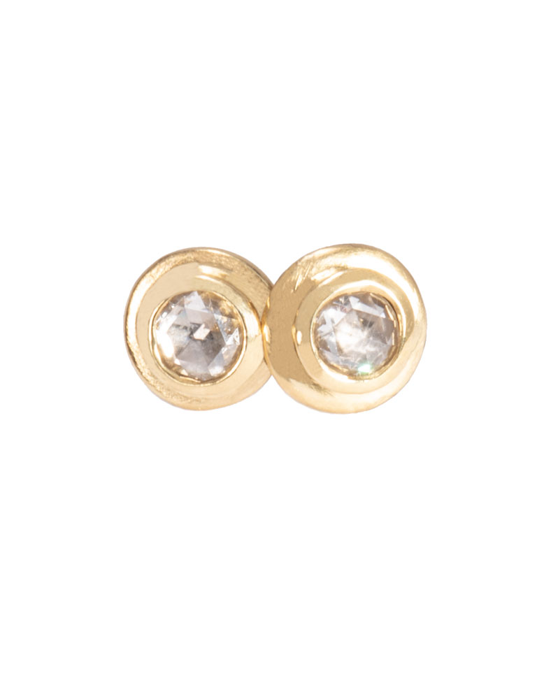 Ringed Rose Cut Diamond Studs