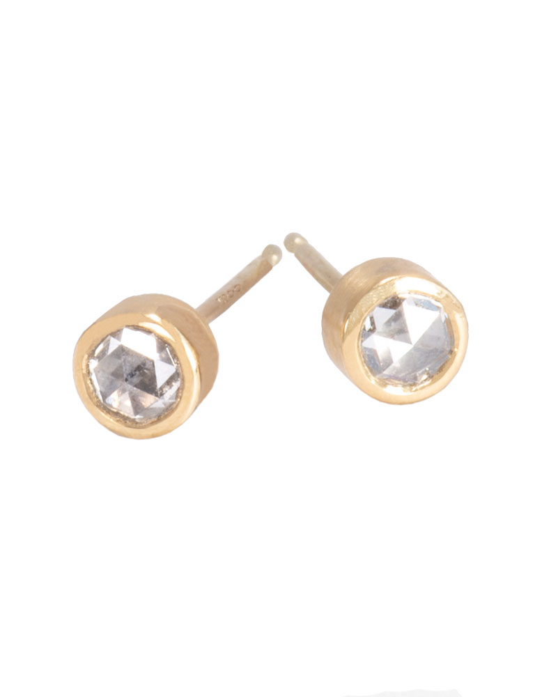 Rose Cut Diamond Barrel Studs