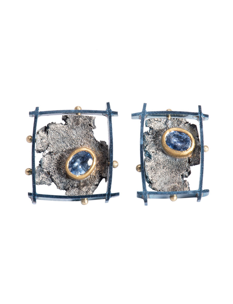 Titanium Framed Sapphire Talentum Studs