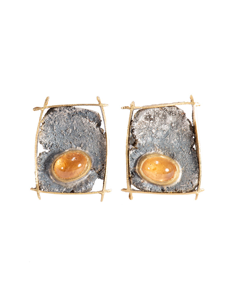 Gold Framed Talentum Spessartite Studs