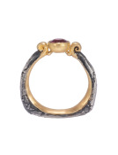 Rhodolite Garnet Lyra Ring Main View