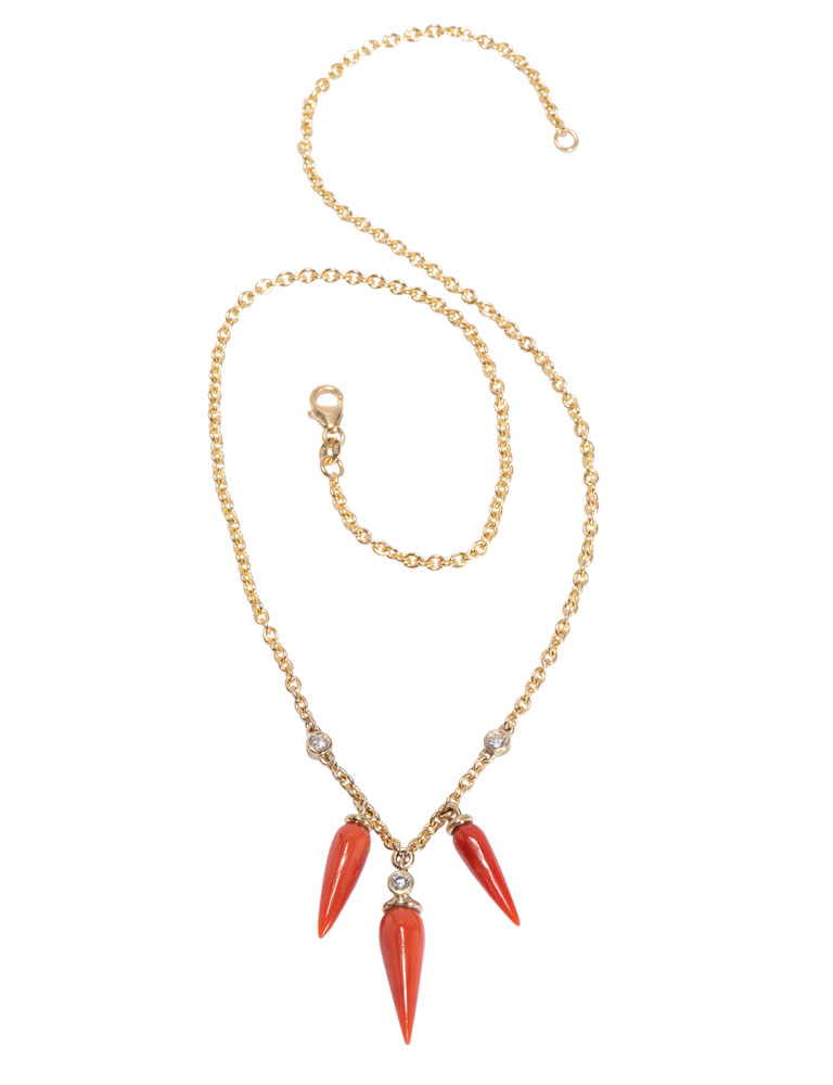 Coral Carrot Necklace