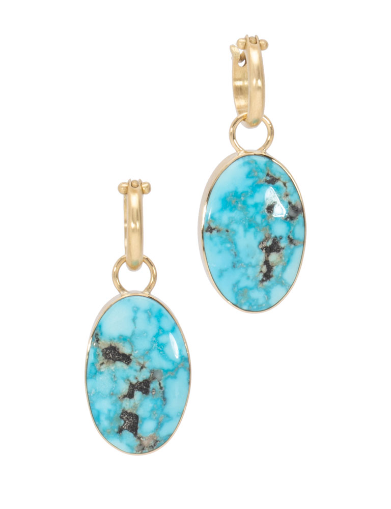 Kingman Turquoise Oval Drops