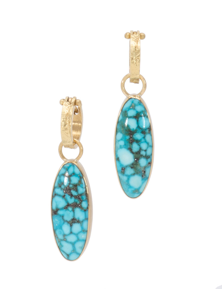 Kingman Turquoise Long Oval Drops