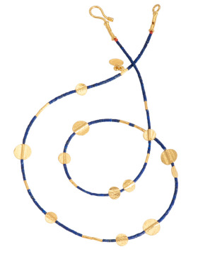 Lapis and Gold Disc Necklace