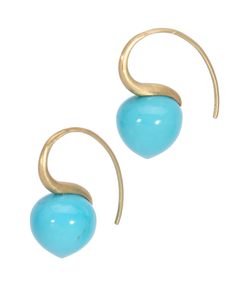 Turquoise Rosebud Earrings