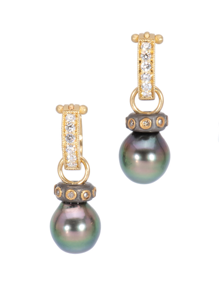 Mixed Metal Tahitian Pearl Drops