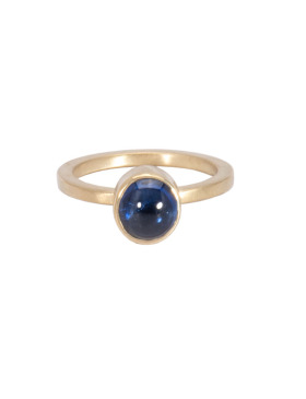 Round Blue Sapphire Be Mine Ring