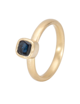 Buff Top Square Sapphire Ring