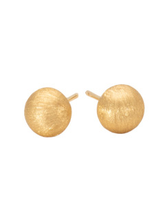 Brushed Gold Button Studs