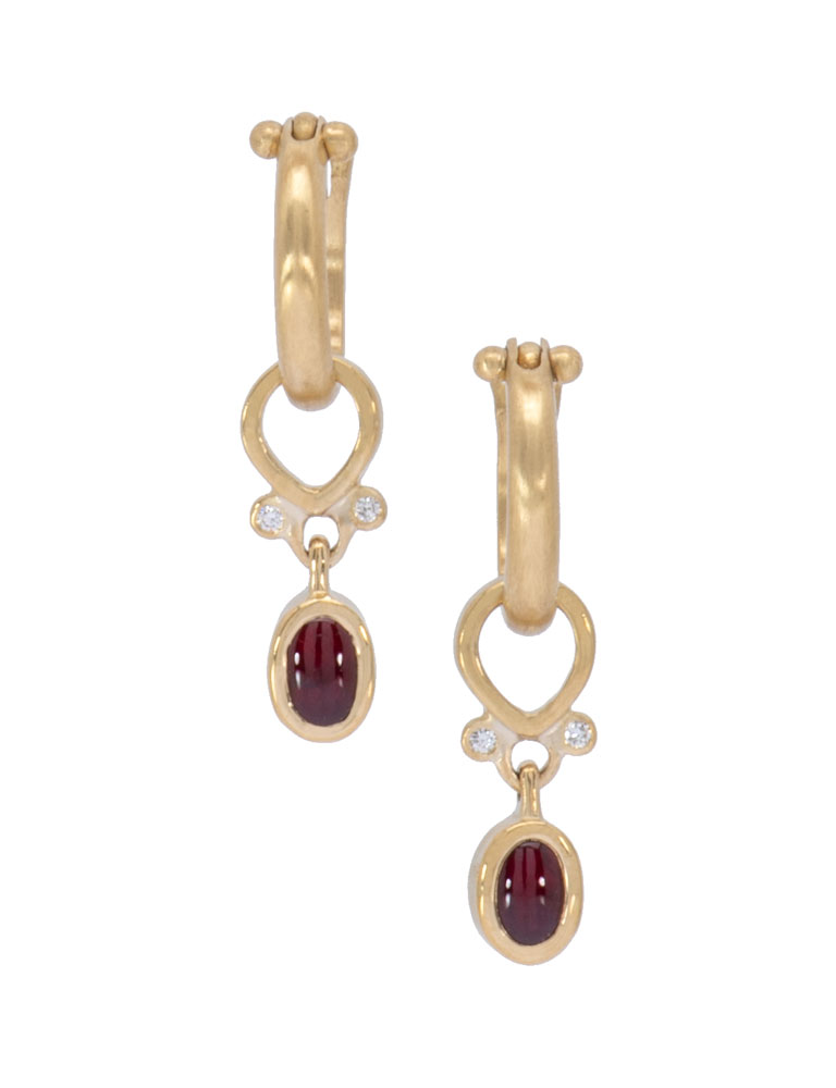  Ruby Cabochon Anjou Drops