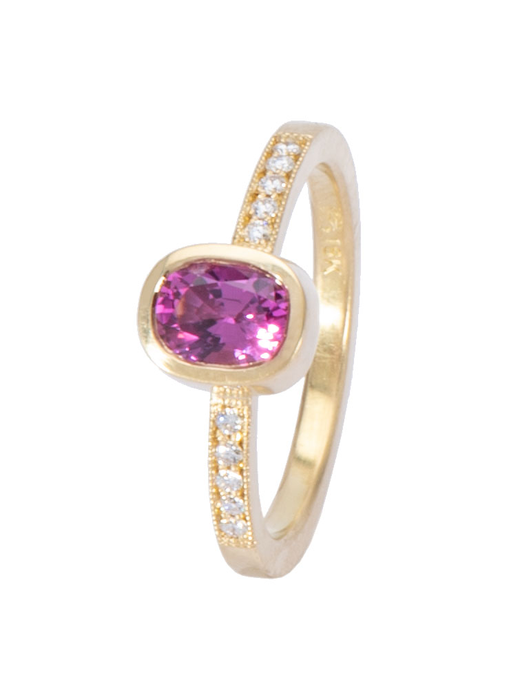 Oval Pink Sapphire Be Mine Ring