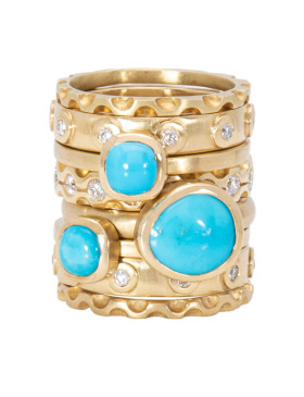 Turquoise and Diamond Stack