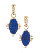 Beaded Oval Lapis Surface Drops Main View