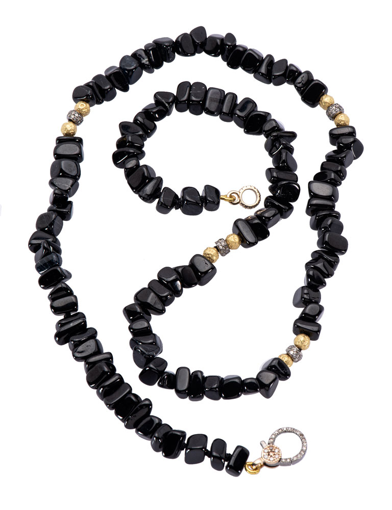 Polished Black Tourmaline Necklace