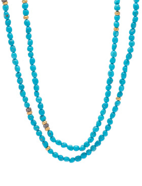 Kingman Turquoise Long Nugget Necklace