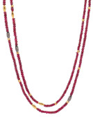 Red Spinel Long Beaded Necklace Main View