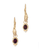 Beaded Garnet and Diamond Moondrops Main View