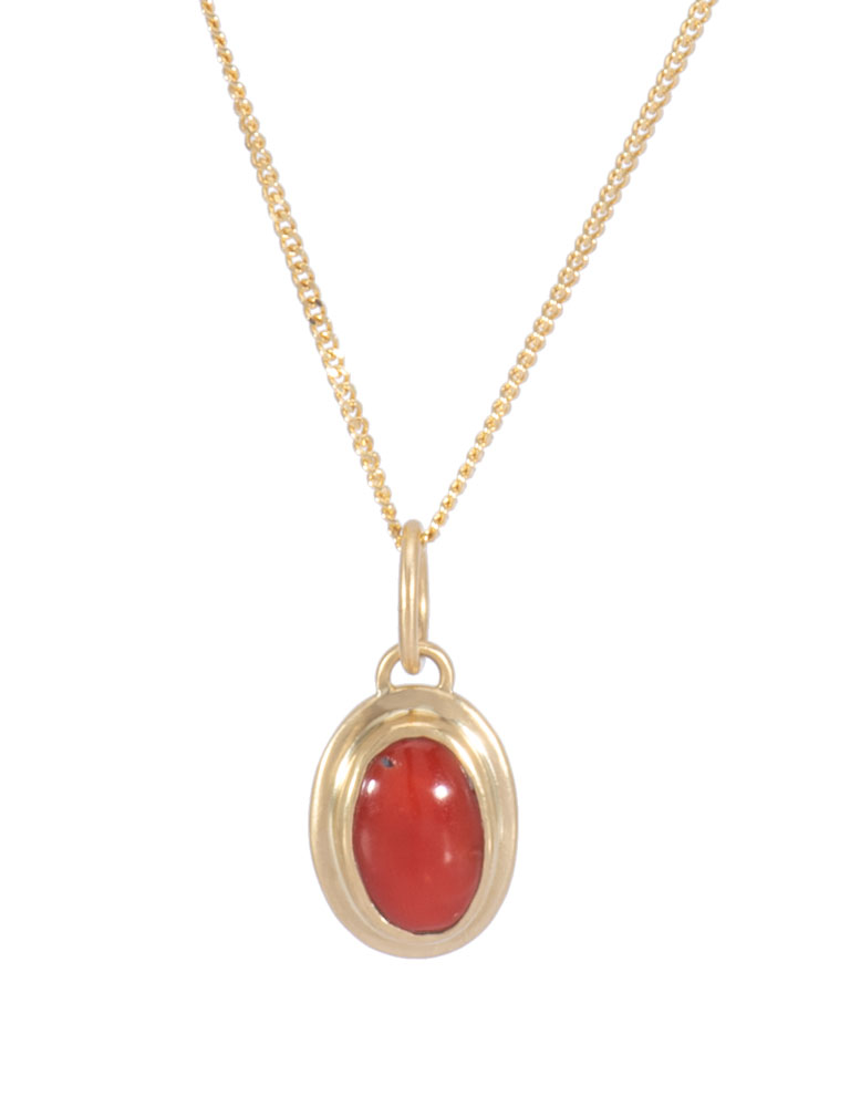 Oval Coral Pendant