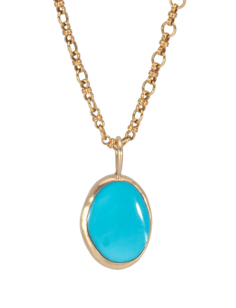 Sleeping Beauty Turquoise Ovo Pendant-medium